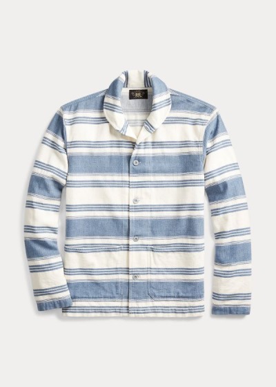 Ralph Lauren Striped Overshirt Herre Danmark (NAJXM2158)